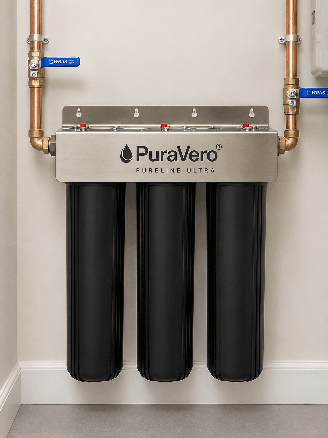PURELINE Ultra installed on the incoming mains in a home