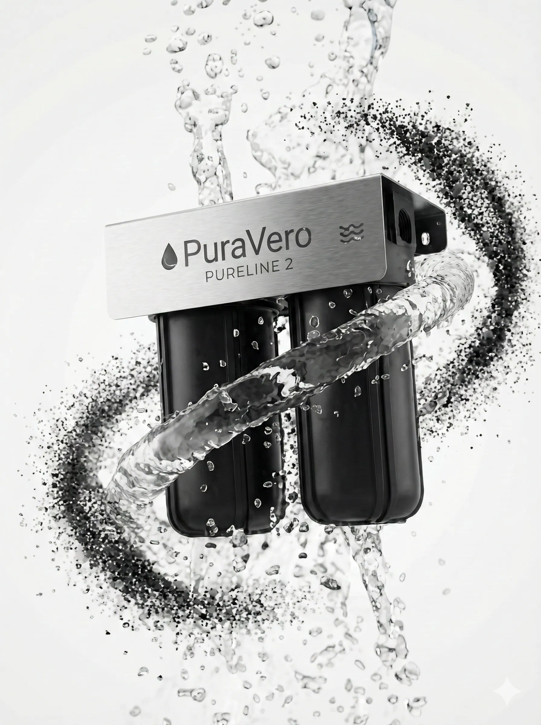 PuraVero PureLine filtration system with water swirl